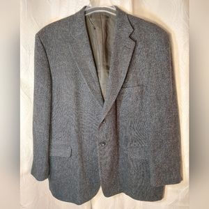 Stafford 50R Gray Chevron 100% Pure Wool 2 Button Blazer Jacket Sport Coat